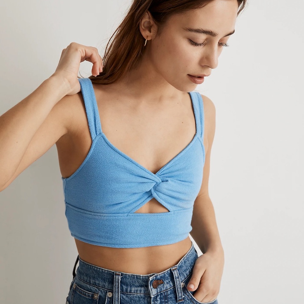 NWT Cutout Knot-Front Crop Top